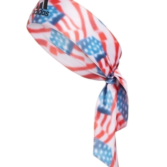 NWT Adidas Alphaskin Tie Headband American Flag Red White Blue Unisex - Picture 3 of 12
